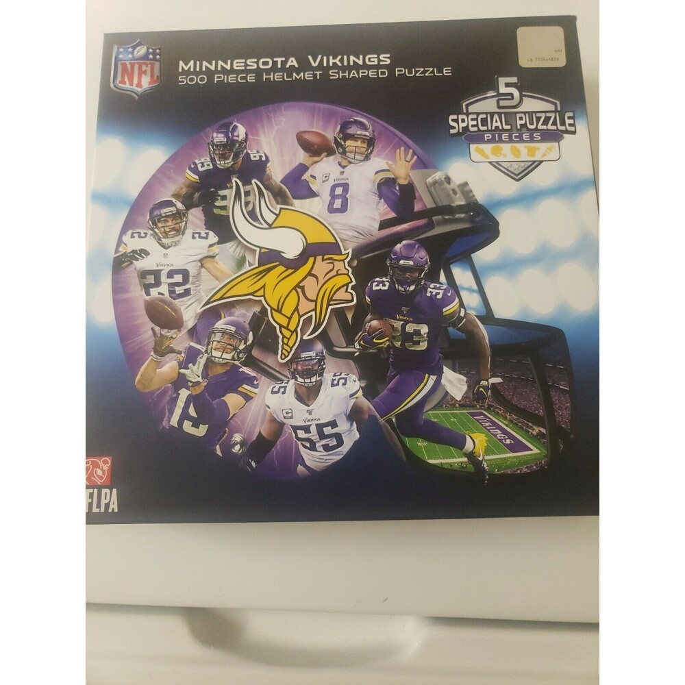 Minnesota Vikings 500 Piece Helmet Shaped Jigsaw Puzzle Officially Licensed